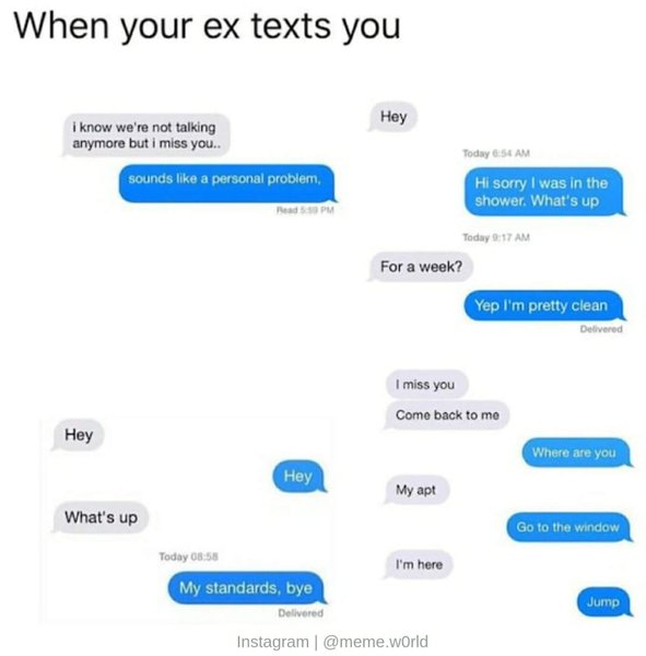 Does ex you an when texts mean what that My Ex