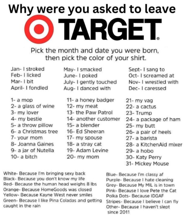 Why did you get kicked out of Target? Wanna play? 🤣 Uncategorized