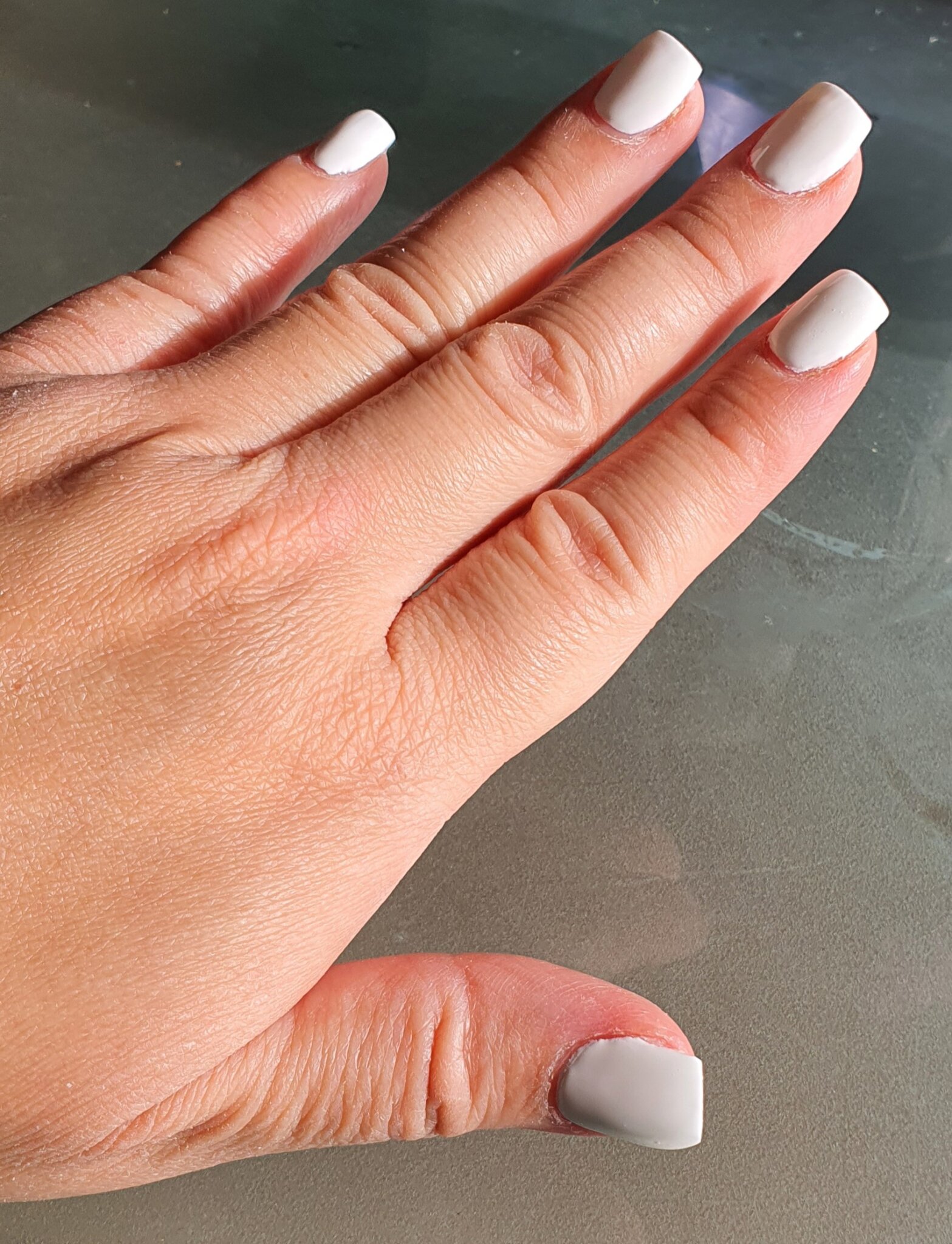 My nails look like they're painted with correction fluid. I love the shape though.😄 I Have