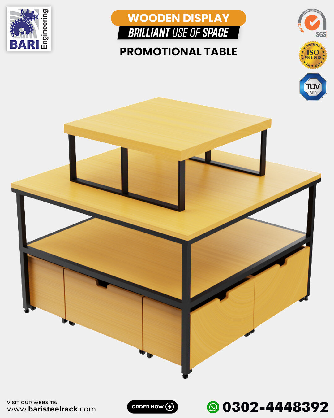 Promotional Table Wooden Display Table Racks in Lahore A